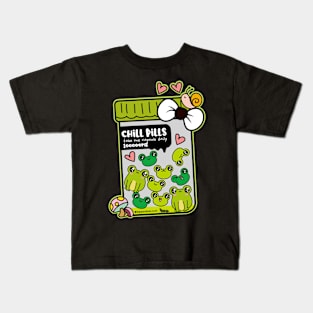 chill pills cute frog pills cartoon Kids T-Shirt